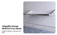 Space-Saving Wall-Mounted Shelf Set Long-Lasting Inverted Bracket Ledge Sturdy Construction Storage Rack Heavy-Duty for DIY Enthusiasts, Office Workers, Kitchen, Living Room, Bedroom, Bathroom