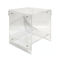 2-Tier Clear Table Minimalist Aesthetic Nightstand Space-Saving for Office