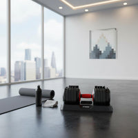 Adjustable Dumbbell Pair Space-Saving Dumbbell Pair with Base