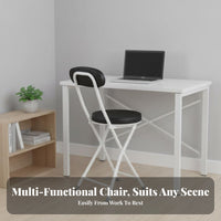 Cushioned Desk Chair Foldable Design Home Furniture Easy to Stow for Homeowners