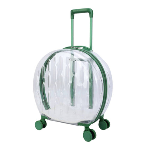 Rolling Pet Carrier Hard-Shell Pet Carrier with Wheels Sturdy for Travel