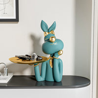 Metal Rabbit and Deer Figurine Key Tray for Entryway Living Room Housewarming Gift