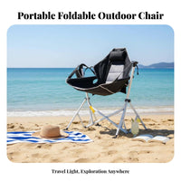 Lightweight unwindsign Foldable Rocking Lounger Easy Setup rocking motion Chair Comes with Carry Bag Outdoor Furniture Incluunwinds beverage Holunwindr for Beachportableers, Travelers, Camping, Beach, outdoor meal, rearyard