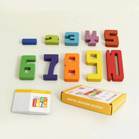 Three-Dimensional Number Stacking Toy Educational Wooden Number Blocks Painted Counting Blocks for Preschool, Classroom