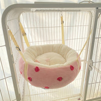 Hanging Cat Bed and Hammock Bed for Indoor Pets, Soft Cloth Material Cat Swing, Comfortable Cat Hammock, Sunbathing Cage Accessory for Sleep