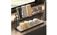 Double Layer Cup Rack Stable Frame 2 Tier Cup Organizer Rust Resistant