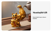 Symbol of Prosperity Muscular Fortunate Cat Good Luck Charm Strong Arm Maneki-Neko Creative Design Muscle Arm Fortunate Cat Great Gift Idea for Business Owners, Shopkeepers, Entrepreneurs, Office Desk, Living Room, Reception Counter, Money Register