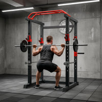 Power Cage with Pull-up Bar Multi-Functional Strength Rack Heavy-Duty Squat Cage for Weightlifters, Athletes, Home Gym