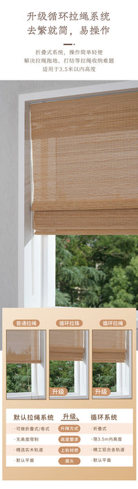 New Chinese Style Bamboo Curtain for Ceiling Decoration, Lift Shade, No Drilling