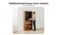 Vintage and aesthetic shelving unit with Integrated Seat Multi-Functional Design vertical unit Large Capacity Storage System for Book Lovers, homeowners, Families, Study Room, literary Corner