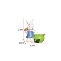 Hand-Painted Resin Hare Planter Gift Idea Hare Garden Ornament Easy to Clean Leaf Pot Ornament for Courtyard