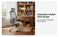Ergonomic Mesh Chair with Headrest 360-Degree Swivel Office Furniture for Gamers
