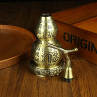 Pure Copper Gourd Ornament with Blessing Characters