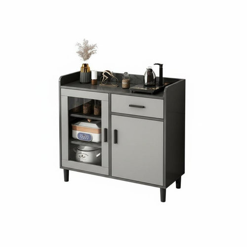 Dining Room Storage Cabinet with Drawers Multifunctional Buffet Cabinet Sturdy Construction Sideboard Adjustable Shelves Removable Divider Suitable for Homeowners Entryway