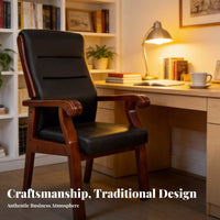 Upholstered Wooden Meeting Chair Padded Backrest Office Furniture Sturdy Frame Long-Lasting Construction for Interior Designers