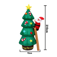 Christmas Tree with Climbing Santa Easy Setup Inflatable Christmas Tree with Santa Decoration Lightweight Outdoor for Families