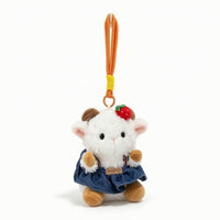 Soft Sheep Charm with Cord Kawaii Sheep Pendant Lovely Bag Charm Cuddly for Girls, Keys