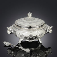 Sugar Bowl with Lid and Spoon Ornate Sugar Bowl with Lid Lidded for Hosts