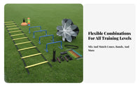 Portable with Carry Bag Soccer Footwork Training Equipment Multi-Functional Soccer Training Equipment Kit Lightweight Agility Ladder and Cone Set Sturdy Material for Athletes, Coaches, Kids, Outdoor, Sports Field, Gym