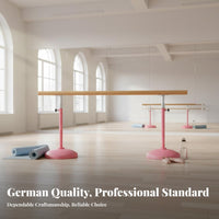 Multi-Functional Freestanding Ballet Barre Stable Base Floor Standing Workout Bar Heavy Duty Adjustable Height Dance Barre Non-Slip Feet for Children, Beginners