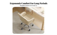 Upholstered Rolling Armchair Adjustable Height Desk Chair for Study Room, Adults