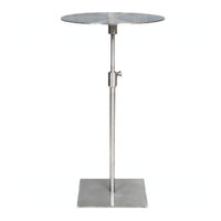 Height Adjustable Side Table Electroplated Metal Side Table Modern for Bedroom