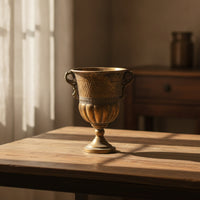 Urn Vase with Handles Vintage Metal Urn Vase Decorative for Home Stylists, Weddings, Table Tops
