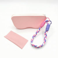Zippered Silicone Eyeglass Pouch with Zipper Compact Eyeglass Storage Pouch with Cleaning Cloth Lightweight Glasses Case with Wrist Strap Flexible for Travelers