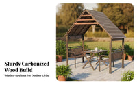 Rustic-Retreatlook Dining Enclosure Sun Protection Garden Gazebo Weather-Resistant Outdoor Single-Unit for Residents, Cafe Owners, Courtyard, Backyard