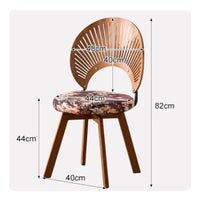 Rotating Shell Chair Curved Retro Home Furniture Upholstered Seat for Cafe