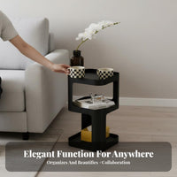 C-Shaped End Table Minimalist design Nightstand Rounded Corners for Home Office
