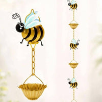 Bee Rain Chain Whimsical Decorative Bee Gutter Chain Cute for Garden, Patio