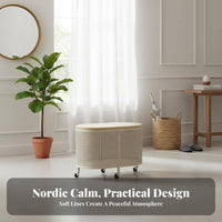 Light Luxury Design Upholstered Shoe Rack Bench Movable Entryway Stool Cream aesthetic Home Organization With Storage Shelf for Families, Homeowners, Renters, Hallway, Living Room, Bedroom, Closet