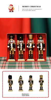 13cm Soldier Nutcracker Wooden Figurine Home Decor