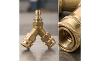 Knurled Y-Connector with Quick-Connect Heavy-Duty Pressure Washer Quick Connect Kit Leak Resistant Pressure Washer Connector Hassle-Effortless for Car Washing