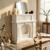 Dollhouse Fireplace European Style Ornate Mantel Piece Arched Opening Miniature Decor