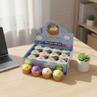 12 Pieces Cute Bao Bun Squishy Squeezable Squishy with Mini Steamer Basket Soft Bun Compress Toy Kawaii for Desk, Office
