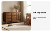 Vintage design 6-Drawer chest of drawers Sturdy Construction 6-Drawer low dresser Cabinet Mid-20th Centuryera Modern Design Chest of Drawers Easy Assembly for Homeowners, Families, Parents, Bedroom, Living Room, Entryway, Home Office