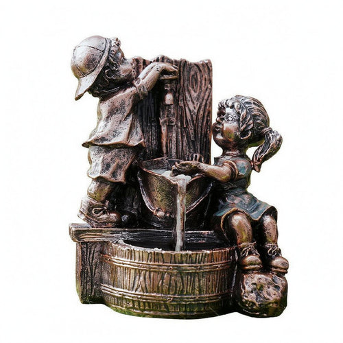 Human Figure Sculpture Weathered Bronze Finish Sculpture Textured for Tabletop
