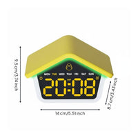 House Shaped Alarm Timepiece Multicolor Display LED Digital Timepiece Double