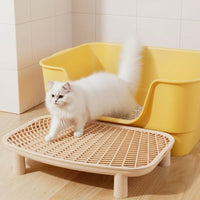Cat Litter Trapper Double Layer Sifting Tray, Removable PP Material Box Step with Raised Legs, Portable Catcher for Adult Pet Open Top Toilet