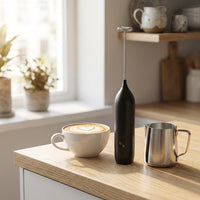 Milk Frother Handheld, Rechargeable USB Electric Foam Maker with 3 Speeds Stainless Steel Whisk, Drink Mixer for Coffee, Latte, Cappuccino, Matcha, Hot Chocolate (Black)