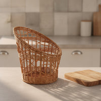 Woven Basket with Iron Frame Rustic for Entryway
