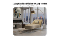 Luxurious Design Chaise Lounge Modern design Daybed Curved Backrest Seating Furniture Tufted Upholstery for Adults, homeowners, Interior Designers, Living Room, Apartment, perusing alcove, Home Office