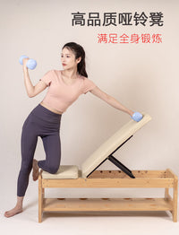 木质哑铃凳仰卧起坐辅助器多功能家用健身器材男女士飞鸟卧推椅