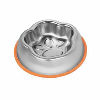 Slow Feeder Pet Bowl Easy to Clean Anti-Choke Dog Bowl Rounded Edges Stainless Steel for Dogs, Cats