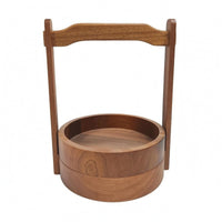 Wooden Hand Basket Natural Wood Household Storage Easy to Carry