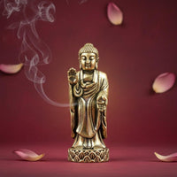 Brass Buddha Statue Vintage Finish Home Decoration for Car Dashboard, Collectors
