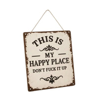 Rectangular Quote Sign Weathered Border Retro Wall Plaque Rounded Corners Home Decor