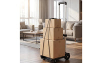 Folding Trolley Cart Compact Four Wheel Trolley Transport Gear Includes Ropes for Moving Luggage